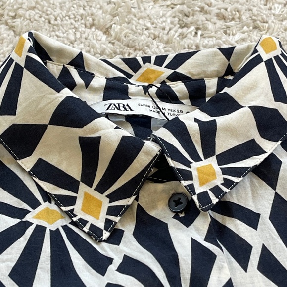 Zara Geometric Printed Midi Dress Size Medium - Picture 6 of 14